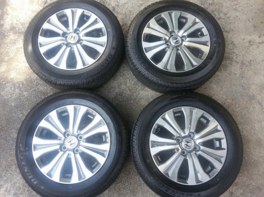 ล้อ15 HONDA FREED MC 4รู100 + ยาง Dunlop 185/65/15 ปี12 ล้อป้ายแดงยางปลายปี12