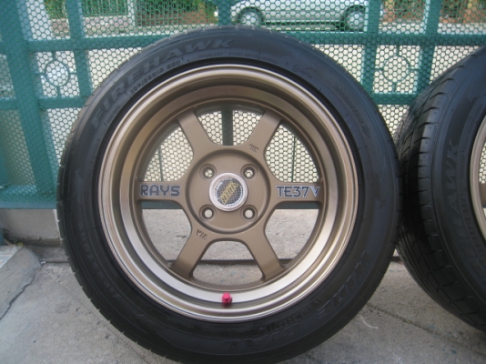 ขายล้อแม็กใหม่ te37v 15"x7" et20 4รู100 + ยาง ปี10 (081-3747940)