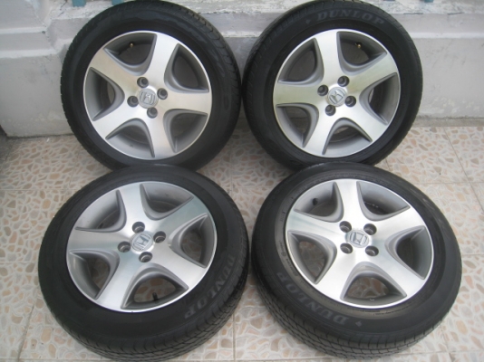 ขายล้อแม็ก Honda civic 5ก้าน 15"x6" et45 4รู100 +ยางปี10 (081-3747940)