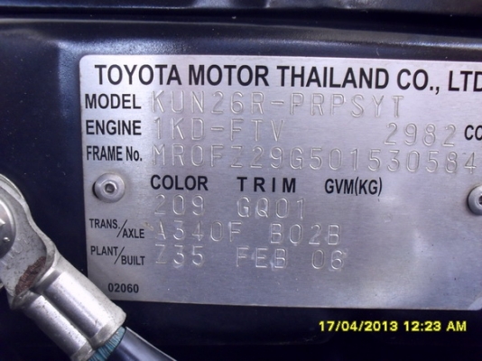 ขายรถเชียงรายเดิม TOYOTA, HILUX VIGO 3.0 G DOUBLE CAB 4WD 2006 สวยเดิมมาก