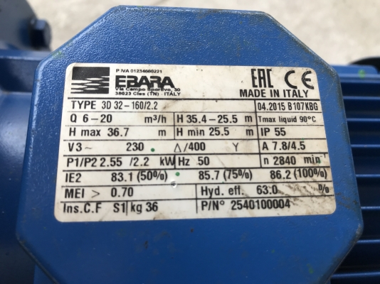ขายปั๊มน้ำหอยโข่ง Ebara 3HP. 380V made in Italy หัวเหล็กหล่อ ใบพัดสแตนเลส แรงดันสูง ขนาดเข้า 2นิ้ว ออก 1.2นิ้ว สภาพสวยใหม่มาก หมุนนิ่ม พร้อมใช้งาน ขายปั๊มน้ำหอยโข่ง Ebara 3HP. 380V made in Italy หัวเหล็กหล่อ ใบพัดสแตนเลส แรงดันสูง ขนาดเข้า 2นิ้ว ออก 1.2นิ้ว สภาพสวยใหม่มาก หมุนนิ่ม พร้อมใช้งาน