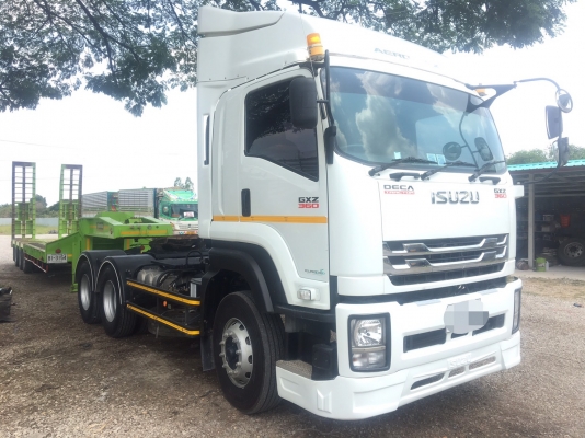 ISUZU 360 แรง ปี 61 หัวลากรุ่นใหม่ King of Truck ไมล์ 42,000 กม. ยางใหม่เต็ม พร้อมหางโลเบท 3 เพลา ท้ ISUZU 360 แรง ปี 61 หัวลากรุ่นใหม่ King of Truck ไมล์ 42,000 กม. ยางใหม่เต็ม พร้อมหางโลเบท 3 เพลา ท้