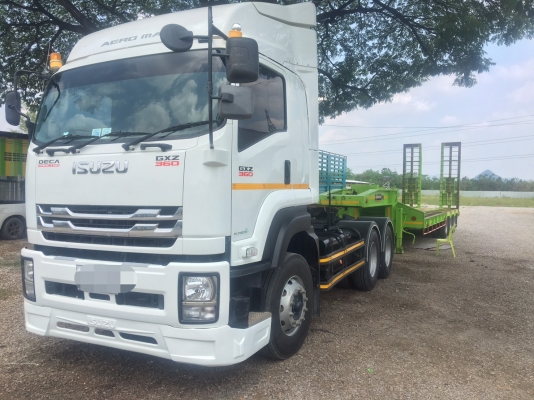 ISUZU 360 แรง ปี 61 หัวลากรุ่นใหม่ King of Truck ไมล์ 42,000 กม. ยางใหม่เต็ม พร้อมหางโลเบท 3 เพลา ท้
