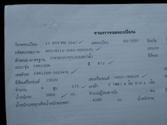 อีซูซุ 6 ล้อดัมพ์ FRR - 175 แรงม้า ปี 47 สนใจติดต่อ 081-6079515