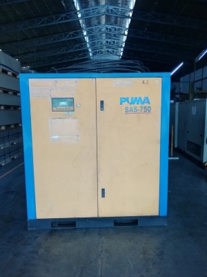 ขายปั๊มลมมือสองแบบสกรู  ยี่ห้อ Puma ขนาด 75 Hp  สภาพพร้อมใช้งาน