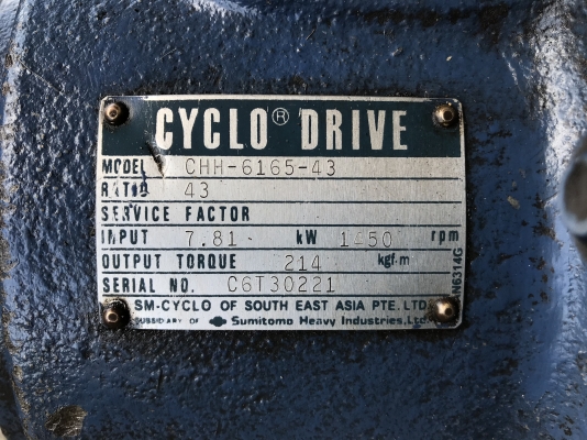 ขายหัวเกียร์ทดรอบ Cycro drive Sumitomo อัตราทด 1:43 Made in Japan เพลาออก 2นิ้ว สภาพสวย หมุนนิ่ม แรงบิดเยอะ พร้อมใช้งาน
