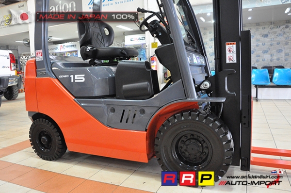 ขายรถโฟล์คลิฟท์มือสอง TOYOTA รุ่น 8FD15-11609 นำเข้าจากประเทศญี่ปุ่น 100\% ไม่เคยใช้งานในไทย