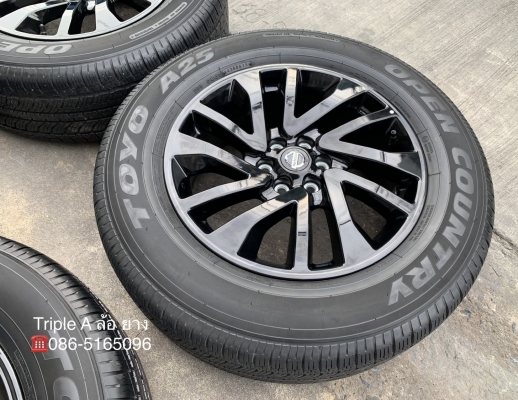 ล้อแม็กป้ายแดง Nissan Navara Caliber NP300 Black Edition ขอบ 18 พร้อมยางป้ายแดง 255-60-18 Toyo ปี 18 แม็กสวย ตุ่มชัดทุกเส้น