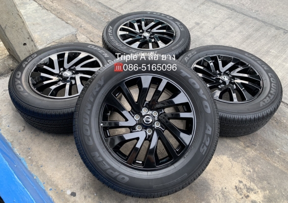 ล้อแม็กป้ายแดง Nissan Navara Caliber NP300 Black Edition ขอบ 18 พร้อมยางป้ายแดง 255-60-18 Toyo ปี 18 แม็กสวย ตุ่มชัดทุกเส้น