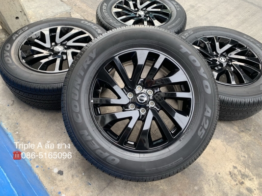 ล้อแม็กป้ายแดง Nissan Navara Caliber NP300 Black Edition ขอบ 18 พร้อมยางป้ายแดง 255-60-18 Toyo ปี 18 แม็กสวย ตุ่มชัดทุกเส้น