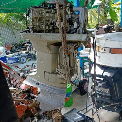 เครื่องเรือจอนสัน 85 แรงเก่านอก เครื่องติดเดินเบาปกติ