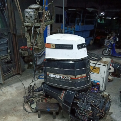 เครื่องเรือจอนสัน 85 แรงเก่านอก เครื่องติดเดินเบาปกติ