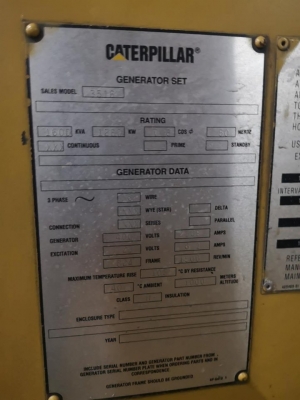 เครื่องปั่นไฟมือสอง CATERPILLAR 3516 ขนาด 1600kVA Cont. Ratings เครื่องปั่นไฟมือสอง CATERPILLAR 3516 ขนาด 1600kVA Cont. Ratings