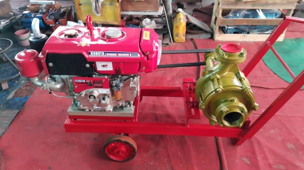 เครื่องสูบนํ้าประกอบใหม่ เครื่อง KUBOTA ER- 9.5 แรง+หอยโข่งมังกรทองใหม่เอี่ยม  2 ใบพัดแรงดันสูงส่งได้ไกล