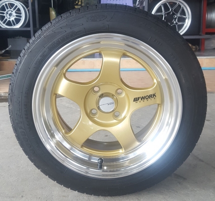 ล้อใหม่ WORK S1 ขอบ15 4รู100 ยาง\%ปี15   4 ล้อ