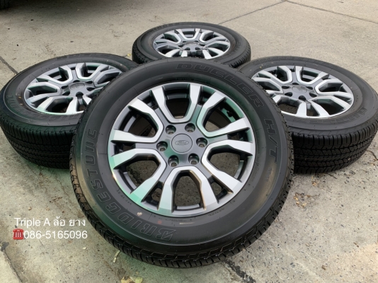 ล้อแม็กป้ายแดง Ford ranger wildtrak ขอบ18 พร้อมยางป้ายแดง 265-60-18 Bridgestone ปี 19 สวยกริ๊บๆ