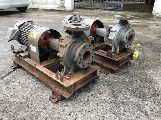 ( เหลือ 1ชุดครับ )ขายปั๊มน้ำหอยโข่ง Ebara 80x65FSH ใบพัดทองเหลือง ขนาดเข้า 3นิ้ว ออก 2.5นิ้ว พร้อมมอเตอร์ Mitsubishi 7.5HP. 380V สภาพสวย หมุนนิ่ม พร้อมใช้งาน มี 2ชุด ราคาชุดละ 14,500 บาท