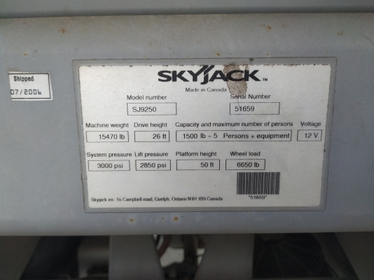 ขายรถกระเช้า Skyjack SJ9250RT ขับเคลื่อน 4 ล้อ ระยะทำงานสูง 17 เมตร นำเข้าจาก USA ขายรถกระเช้า Skyjack SJ9250RT ขับเคลื่อน 4 ล้อ ระยะทำงานสูง 17 เมตร นำเข้าจาก USA