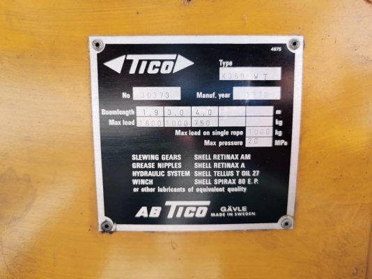 เฮี้ยบติดรถงานยุโรปของใหม่ AB TICO SWEDEN ขนาด 1600 kg พร้อมอุปกรณ์ ออปชั่นสามารถดึงสลิงได้