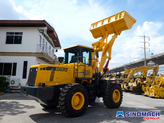 ขายรถตักล้อยางมือหนึ่ง ซิโนแมช-ฉางหลิน รุ่น 947H แขนยาวพิเศษ 4.8 เมตร เกียร์ไฟฟ้า ZF เครื่องยนต์ Cummins บุ้งกี๋ 4 คิว