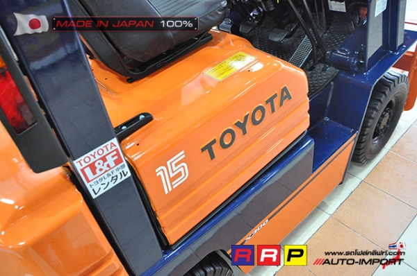 ขายรถโฟล์คลิฟท์มือสอง TOYOTA รุ่น 5FG15-15803 นำเข้าจากประเทศญี่ปุ่น 100\% ไม่เคยใช้งานในไทย