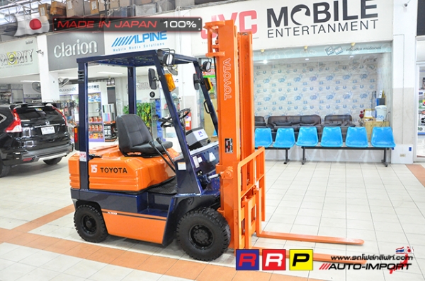 ขายรถโฟล์คลิฟท์มือสอง TOYOTA รุ่น 5FG15-15803 นำเข้าจากประเทศญี่ปุ่น 100\% ไม่เคยใช้งานในไทย