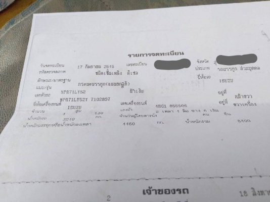 รถอีซูซุ 6 ล้อดัมพ์ NPR - 130 แรงม้า. ปี 45. สนใจติดต่อ 081 - 6079515