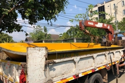 กรุณากรอกรายละเอียด...ขาย เรือไฟเบอร์ท้องแบน กว้าง 2.20เมตร ยาว 6.40 เมตร ราคา 48,000