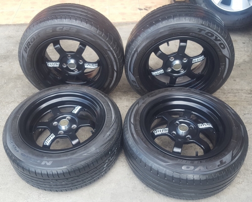 ล้อมือ2 TE37 ขอบ15 หน้า8 ยาง195/55/15  4ล้อ