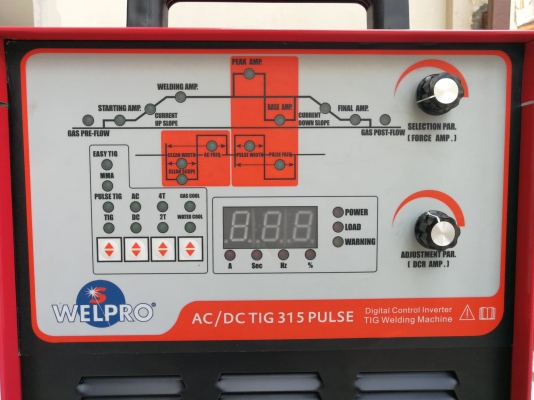 สินค้ามือสอง ตู้เชื่อม WELPRO AC/DC TIG315PULSE สภาพสวยพร้อมใช้ สำหรับงานหนัก งานอุตสหกรรม 380V เชื่อมธูปไฟฟ้า/เชื่อมTIGเหล็ก /สแตนเลส/ อลูมิเนียม/ออโต้/pulse พร้อมระบบน้ำหล่อเย็น อุปกรณ์ตามรูป