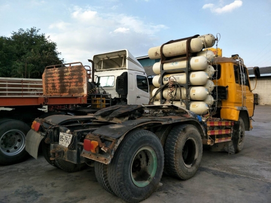Hino 10ล้อ หัวลาก 6เกียร์มีเกียร์สโลว์ มีปั้มพาวเวอร์ปั่นดัมพ์แบะถึงฝั่งน้ำมันไฮโดรลิค ระบบหัวฉีดngv