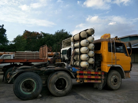 Hino 10ล้อ หัวลาก 6เกียร์มีเกียร์สโลว์ มีปั้มพาวเวอร์ปั่นดัมพ์แบะถึงฝั่งน้ำมันไฮโดรลิค ระบบหัวฉีดngv