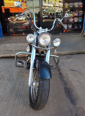 ขาย HONDA SHADOW400 CLASSIC เดิมๆ แต่งสวย ลายกราฟฟิค ไฟสปอตท์ไลท์ ท่อแต่งทรง VANCE&amp;HINES อินวอยส
