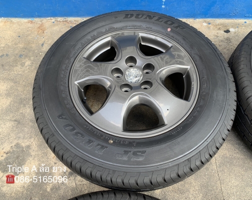 ล้อแม็ก Toyota Vigo Champ สีเทาดำ ขอบ 16 พร้อมยางใหม่ป้ายแดง 215-70-16 Dunlop ปี 19 แม็กสวย ยางตุ่มอลัง เส้นสีจัดจ้าน ล้อแม็ก Toyota Vigo Champ สีเทาดำ ขอบ 16 พร้อมยางใหม่ป้ายแดง 215-70-16 Dunlop ปี 19 แม็กสวย ยางตุ่มอลัง เส้นสีจัดจ้าน