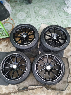 ล้อแมกขอบ 17 4/100 8" ไม่คดไม่ดุ้ง ยางตีแถม