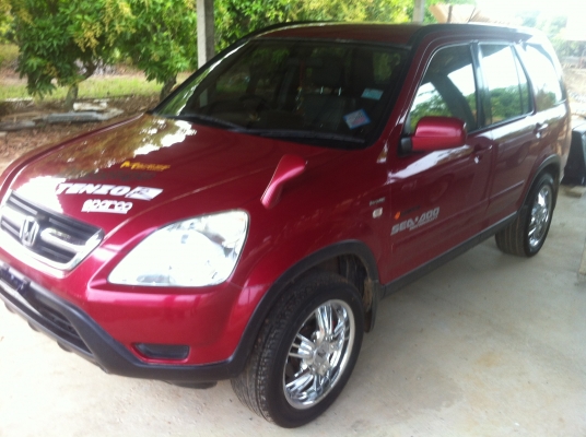 ขาย CRV 2002 สีแดง สวย วิ่งแสนกว่าโล แก๊สหัวฉีดถังโดนัท