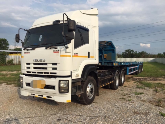 10ล้อหัวลากISUZU 360 หางพื้นเรียบ3เพลา