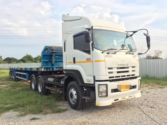 10ล้อหัวลากISUZU 360 หางพื้นเรียบ3เพลา