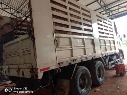 ขาย HINO 344 พ่วงแม่ลูก กระบะเหล็กสามมิตร ไม่ดั๊ม รถปี 56 รถมี 2 พ่วง