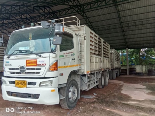 ขาย HINO 344 พ่วงแม่ลูก กระบะเหล็กสามมิตร ไม่ดั๊ม รถปี 56 รถมี 2 พ่วง
