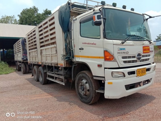 ขาย HINO 344 พ่วงแม่ลูก กระบะเหล็กสามมิตร ไม่ดั๊ม รถปี 56 รถมี 2 พ่วง