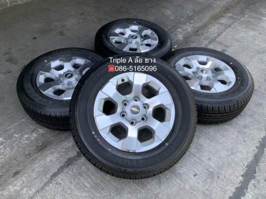 ล้อแม็กป้ายแดง Chevrolet Colorado ขอบ 17 พร้อมยางใหม่ป้ายแดง 255-65-17 Bridgestone ปี 19 สวยกริ๊บๆ
