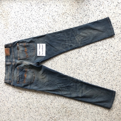 กางเกงยีนส์  Nudie Slim Jim Org. Greenish Worn ผลิตประเทศอิตาลี (ราคาเต็ม 8,xxx บาท)