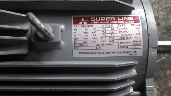 ขาย !! มอเตอร์.มิตซู.ขนาด5แรง220/380v.รอบ1430.สภาพพร้อมใช้งาน ขาย !! มอเตอร์.มิตซู.ขนาด5แรง220/380v.รอบ1430.สภาพพร้อมใช้งาน