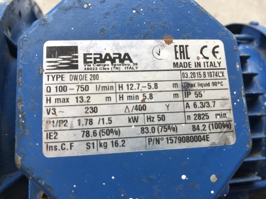 ขายปั้มน้ำหอยโข่งหัวปั้มสแตนเลส Ebara 2HP. 380V รุ่นเน้นปริมาณน้ำ สภาพสวย ขนาดเข้า 2นิ้ว ออก 2นิ้ว สภาพสวยมาก วิ่งนิ่ม พร้อมใช้งาน