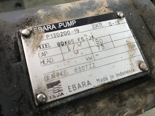 ขายหัวปั๊มน้ำหอยโข่ง Ebara 80x65FSJ ใบพัดทองเหลือง ขนาดเข้า 3นิ้ว ออก 2.5นิ้ว สภาพสวย(มีเลอะตามรูป) หมุนนิ่ม พร้อมใช้งาน มี 2ตัวครับ