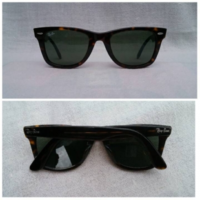 แว่นตา 'เรย์ - แบน แสนสะท้าน' อิตาลี ตัวแท้ !  โมเดล 'เวย์ฟาเรอร์'  ราคานักศึกษา  !  สภาพใช้งาน / กรอบคลาสสิค - ลายกระ !  เลนส์กระจกคริสตัลออริจินัล 'RB'  ขนาดมาตรฐาน - ใหญ่ 146 mm  Authenti