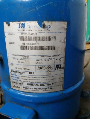 ขายคอมห้องเย็น Maneurop MT36JG4EVE ทำความเย็น -5 _ -20 องศา ขายคอมห้องเย็น Maneurop MT36JG4EVE ทำความเย็น -5 _ -20 องศา