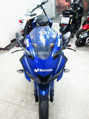 สด ผ่อน ขาย Yamaha R15 ปี 2019 ตัวใหม่ล่าสุด ลายพิเศษ Movistar ไมล์แท้ 6150 กม สภาพสวย
