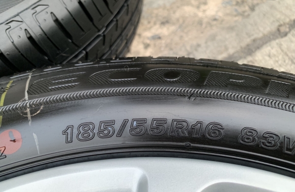 ล้อแม็กป้ายแดง Suzuki Swift ขอบ 16 พร้อมยางใหม่ป้ายแดง 185-55-16 Bridgestone ปี 19